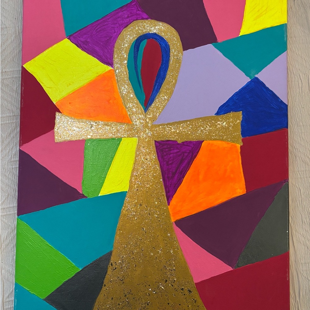 Abstract Gold Ankh Canvas Art by De’Ericka